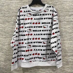 Hello Kitty Sanrio, official merch Black & Whitecotton sweatshirt women's XL